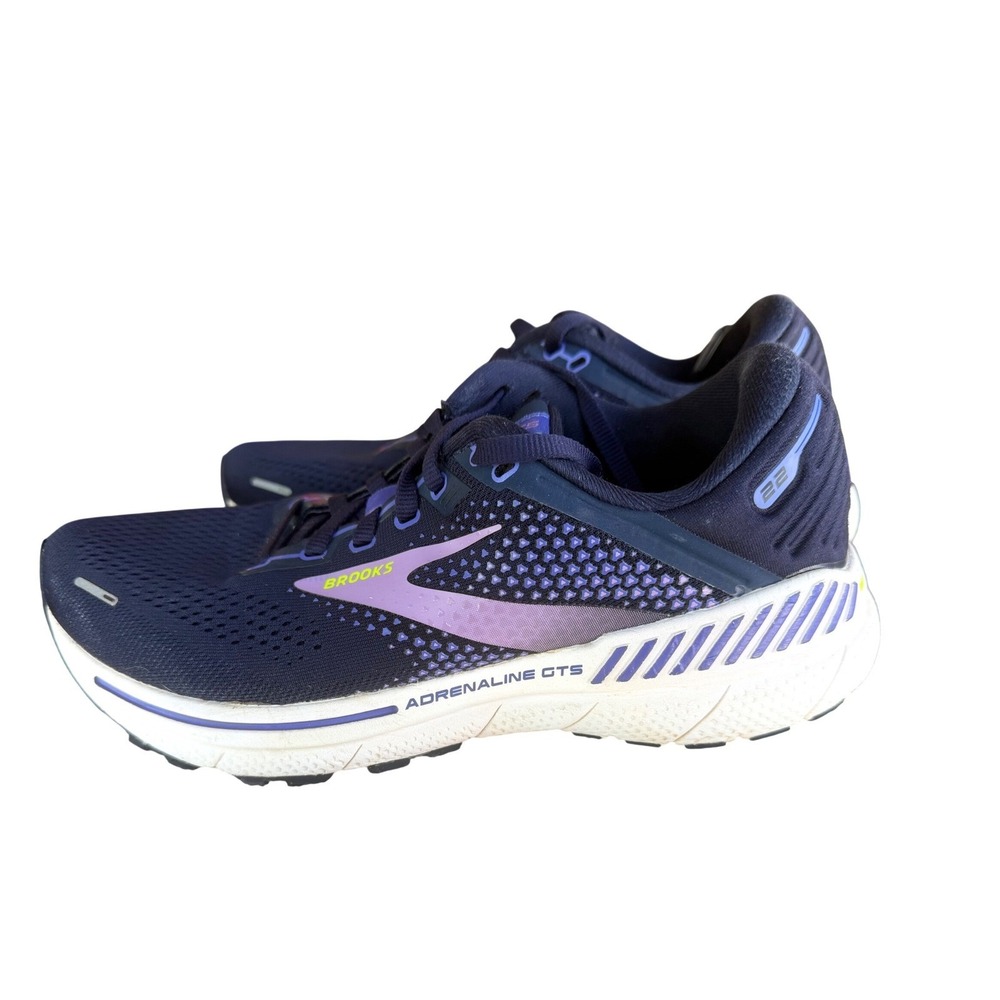Brooks‎ Adrenaline GTS 22 Womens Running Shoes Navy Purple Size 8 B Sneakers